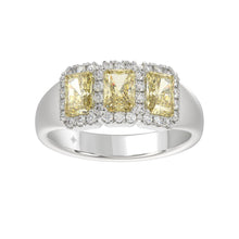Load image into Gallery viewer, 14K WHITE GOLD 1 3/4CT ROUND/RADIANT YELLOW DIAMOND LADIES RING
