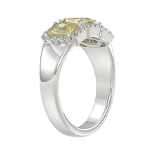 Load image into Gallery viewer, 14K WHITE GOLD 1 3/4CT ROUND/RADIANT YELLOW DIAMOND LADIES RING
