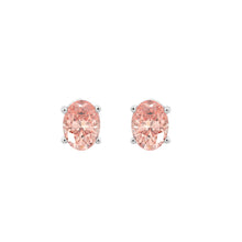 Load image into Gallery viewer, 14K WHITE GOLD 2.00CT OVAL PINK DIAMOND LADIES EARRINGS

