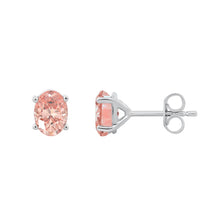 Load image into Gallery viewer, 14K WHITE GOLD 2.00CT OVAL PINK DIAMOND LADIES EARRINGS
