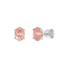 Load image into Gallery viewer, 14K WHITE GOLD 2.00CT OVAL PINK DIAMOND LADIES EARRINGS
