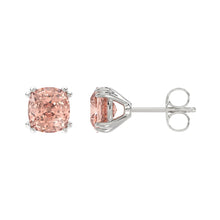 Load image into Gallery viewer, 14K WHITE GOLD 2.00CT PINK CUSHION DIAMOND LADIES EARRINGS
