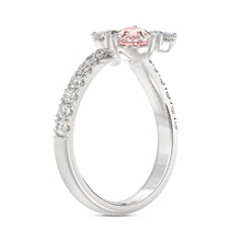 Load image into Gallery viewer, 14K WHITE GOLD 1 3/4CT ROUND/PEAR/PINK PEAR DIAMOND LADIES RING (CENTER STONE PEAR DIAMOND 1.00CT)
