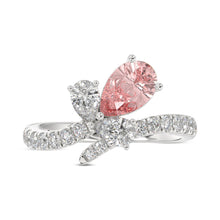 Load image into Gallery viewer, 14K WHITE GOLD 1 3/4CT ROUND/PEAR/PINK PEAR DIAMOND LADIES RING (CENTER STONE PEAR DIAMOND 1.00CT)
