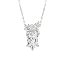 Load image into Gallery viewer, 14K WHITE GOLD 1.00CT ROUND/MARQUISE/PEAR/LONG HEXAGON STEP CUT LADIES NECKLACE
