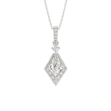 Load image into Gallery viewer, 14K WHITE GOLD 1 1/4CT ROUND/KITE STEP CUT DIAMOND LADIES PENDANT
