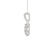 Load image into Gallery viewer, 14K WHITE GOLD 1.00CT ROUND/BAGUETTE/HEZAGON STEP CUT DIAMOND LADIES PENDANT
