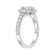 Load image into Gallery viewer, 14K WHITE GOLD 1 3/4CT ROUND/BAGUETTE/HEZAGON STEP CUT DIAMOND LADIES RING
