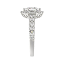 Load image into Gallery viewer, 14K WHITE GOLD 1 3/4CT ROUND/BAGUETTE/HEZAGON STEP CUT DIAMOND LADIES RING
