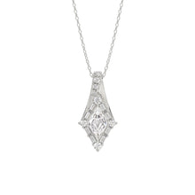 Load image into Gallery viewer, 14K WHITE GOLD 1.00CT ROUND/BAGUETTE/KITE STEP CUT DIAMOND LADIES PENDANT
