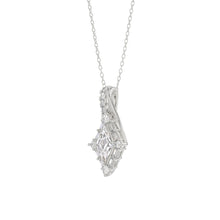Load image into Gallery viewer, 14K WHITE GOLD 1.00CT ROUND/BAGUETTE/KITE STEP CUT DIAMOND LADIES PENDANT

