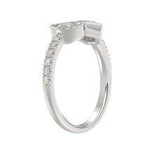 Load image into Gallery viewer, 14K WHITE GOLD 1.00CT ROUND/PEAR/HEXAGON DIAMOND LADIES RING
