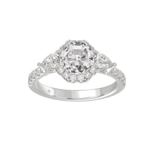 Load image into Gallery viewer, 14K WHITE GOLD 2.00CT ROUND/PEAR/OCTAGON STEP CUT DIAMOND LADIES RING
