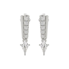 Load image into Gallery viewer, 14K WHITE GOLD 3/4CT ROUND/KITE STEP CUT DIAMOND LADIES EARRINGS
