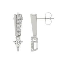 Load image into Gallery viewer, 14K WHITE GOLD 3/4CT ROUND/KITE STEP CUT DIAMOND LADIES EARRINGS
