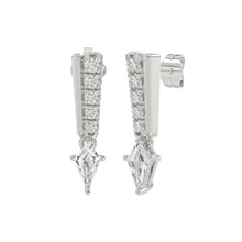 Load image into Gallery viewer, 14K WHITE GOLD 3/4CT ROUND/KITE STEP CUT DIAMOND LADIES EARRINGS
