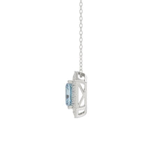 Load image into Gallery viewer, 14K WHITE GOLD CRAFTED WITH 18K YELLOW GOLD BACK PLATE 1 1/4CT ROUND/BLUE EMERALD DIAMOND LADIES PENDANT WITH CHAIN

