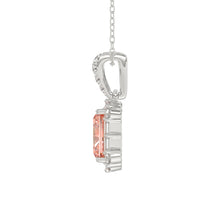 Load image into Gallery viewer, 14K WHITE GOLD CRAFTED WITH 18K YELLOW GOLD BACK PLATE 1 1/4CT ROUND/BAGUETTE/PINK RADIANT DIAMOND LADIES PENDANT WITH CHAIN
