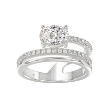 Load image into Gallery viewer, 14K WHITE GOLD 1 1/4CT ROUND/OVAL DIAMOND LADIES RING
