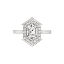 Load image into Gallery viewer, 14K WHITE GOLD 1 1/4CT ROUND/HEXAGON DIAMOND LADIES RING
