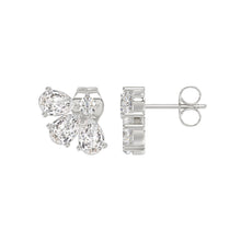 Load image into Gallery viewer, 14K WHITE GOLD 1.00CT ROUND/PEAR DIAMOND LADIES EARRINGS
