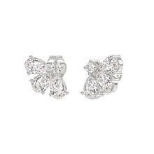 Load image into Gallery viewer, 14K WHITE GOLD 1.00CT ROUND/PEAR DIAMOND LADIES EARRINGS
