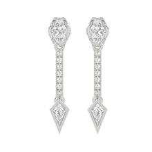 Load image into Gallery viewer, 14K WHITE GOLD 1.00CT ROUND/OVAL/KITE DIAMOND LADIES EARRINGS
