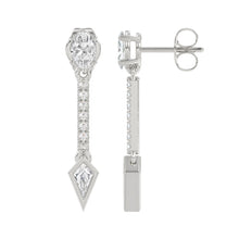 Load image into Gallery viewer, 14K WHITE GOLD 1.00CT ROUND/OVAL/KITE DIAMOND LADIES EARRINGS
