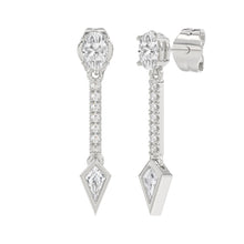 Load image into Gallery viewer, 14K WHITE GOLD 1.00CT ROUND/OVAL/KITE DIAMOND LADIES EARRINGS
