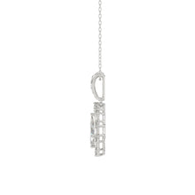 Load image into Gallery viewer, 14K WHITE GOLD 1.00CT ROUND/BAGUETTE/KITE DIAMOND LADIES PENDANT WITH CHAIN
