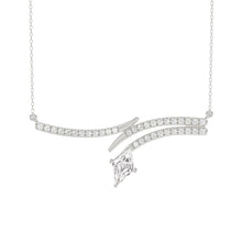 Load image into Gallery viewer, 14K WHITE GOLD 1 1/4CT CT ROUND/LOZENGE DIAMOND LADIES NECKLACE

