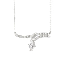 Load image into Gallery viewer, 14K WHITE GOLD 1 1/4CT CT ROUND/LOZENGE DIAMOND LADIES NECKLACE
