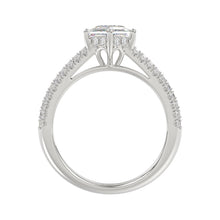 Load image into Gallery viewer, 14K WHITE GOLD 3 1/2CT ROUND/BAGUETTE/HEXAGON DIAMOND LADIES RING
