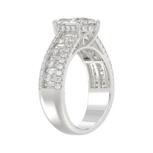 Load image into Gallery viewer, 14K WHITE GOLD 3 1/2CT ROUND/BAGUETTE/HEXAGON DIAMOND LADIES RING
