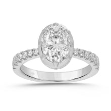Load image into Gallery viewer, 14K WHITE GOLD 2 1/2CT ROUND/OVAL DIAMOND LADIES RING (CENTER STONE OVAL DIAMOND 2CT)
