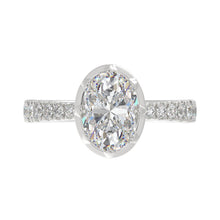 Load image into Gallery viewer, 14K WHITE GOLD 2 1/2CT ROUND/OVAL DIAMOND LADIES RING (CENTER STONE OVAL DIAMOND 2CT)
