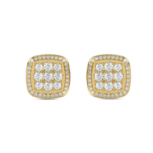 10K YELLOW GOLD 3/4CT ROUND DIAMOND LADIES EARRINGS