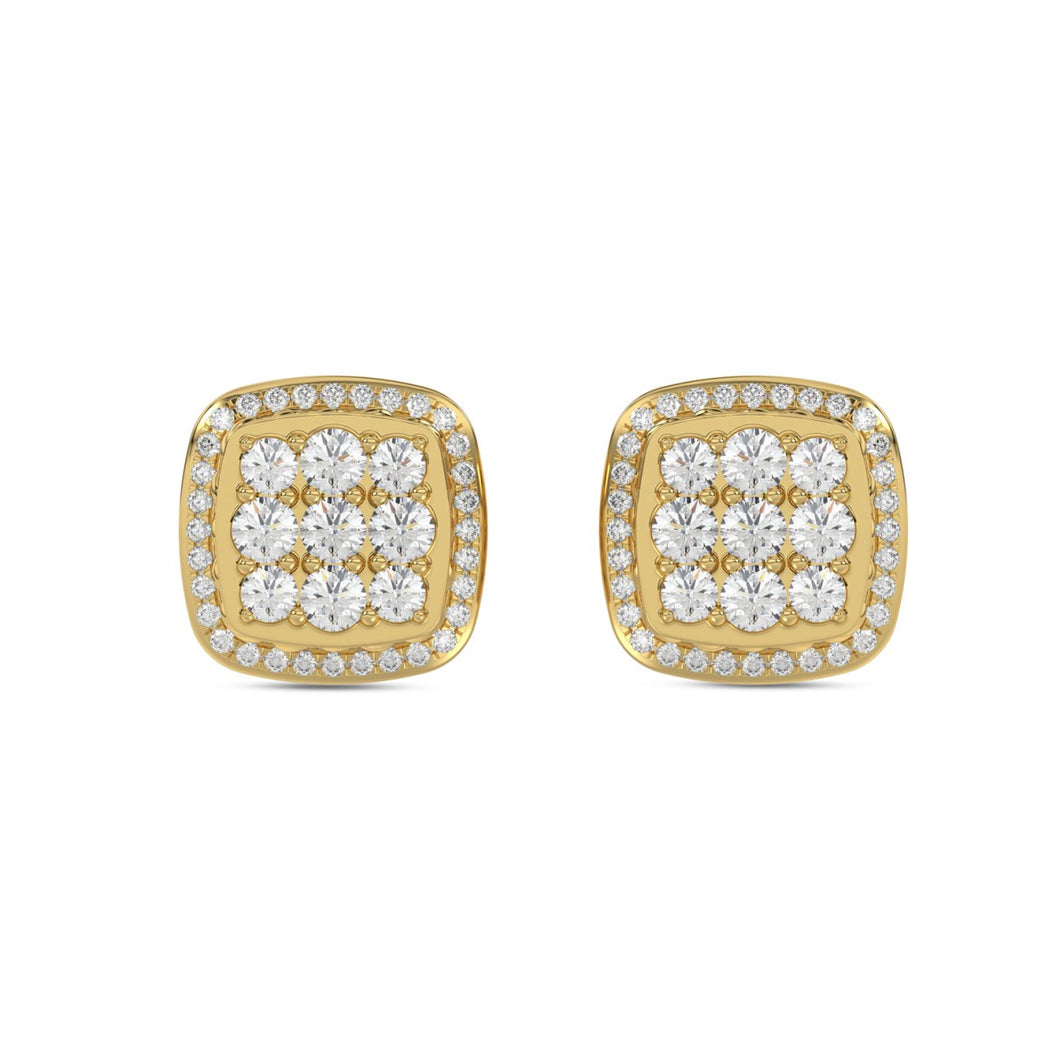 10K YELLOW GOLD 3/4CT ROUND DIAMOND LADIES EARRINGS