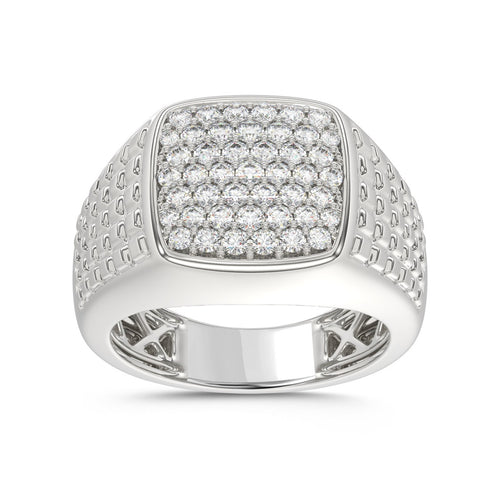 10K WHITE GOLD 1.00CT ROUND DIAMOND MEN'S RING