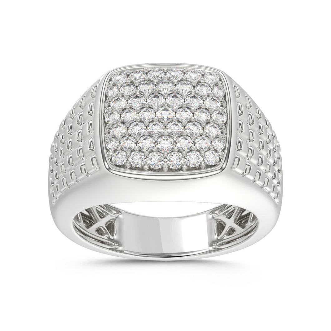 10K WHITE GOLD 1.00CT ROUND DIAMOND MEN'S RING