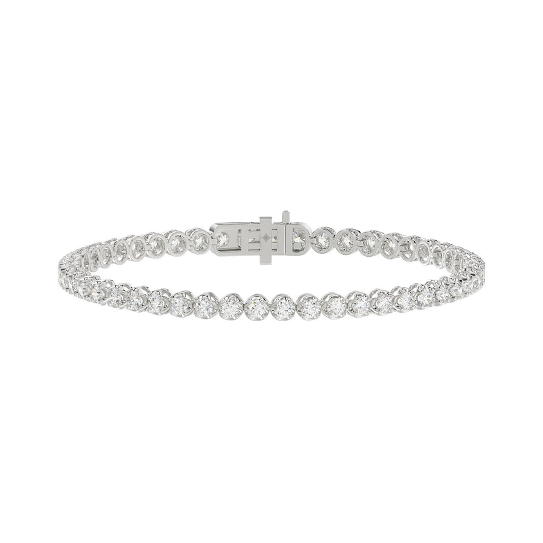 10K WHITE GOLD 5.00CT ROUND DIAMOND LADIES BRACELET