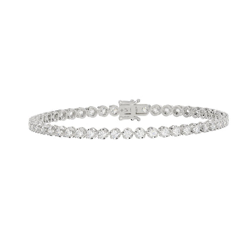 10K WHITE GOLD 4.00CT ROUND DIAMOND LADIES BRACELET