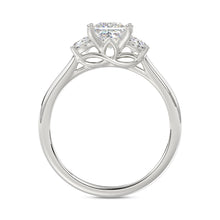 Load image into Gallery viewer, 14K WHITE GOLD 1.00CT PRINCESS/ROUND DIAMOND LADIES RING (CENTER STONE PRINCESS DIAMOND 3/4CT)
