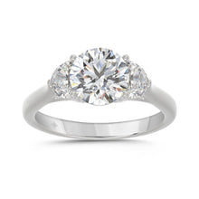Load image into Gallery viewer, 14K WHITE GOLD 2 5/8CT ROUND/HALFMOON DIAMOND LADIES RING (CENTER STONE ROUND DIAMOND 2CT)
