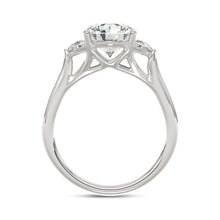 Load image into Gallery viewer, 14K WHITE GOLD 2 5/8CT ROUND/HALFMOON DIAMOND LADIES RING (CENTER STONE ROUND DIAMOND 2CT)
