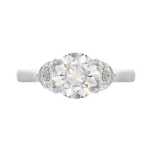 Load image into Gallery viewer, 14K WHITE GOLD 2 5/8CT ROUND/HALFMOON DIAMOND LADIES RING (CENTER STONE ROUND DIAMOND 2CT)
