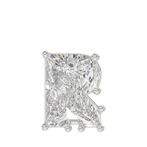 10K WHITE GOLD 1 5/8CT FANCY CUT ALPHABET DIAMOND LADIES PENDANT WITH CHAIN