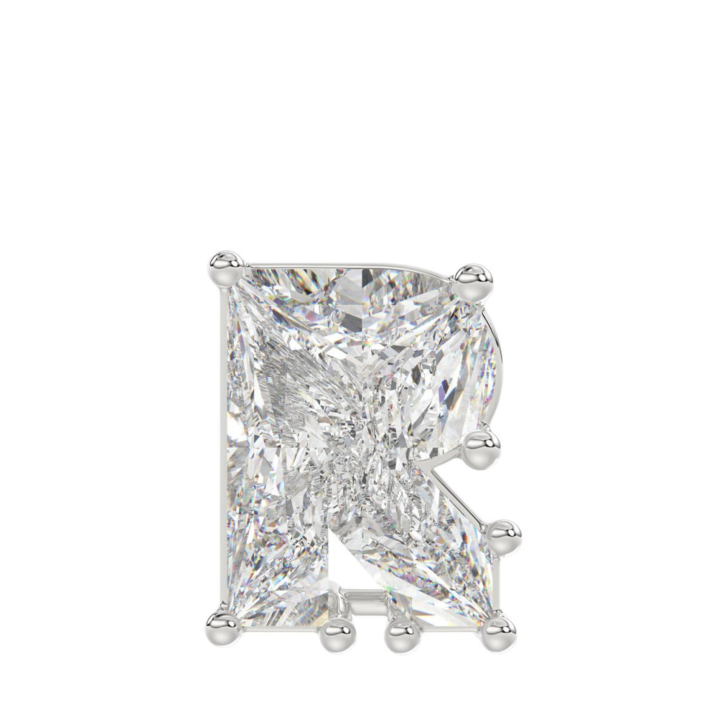 10K WHITE GOLD 1 5/8CT FANCY CUT ALPHABET DIAMOND LADIES PENDANT WITH CHAIN