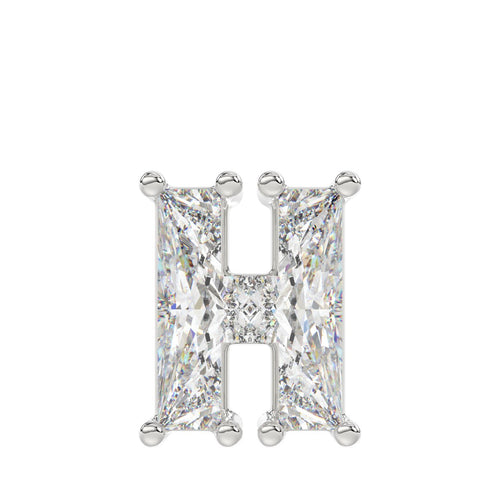 10K WHITE GOLD 1 1/3CT FANCY CUT ALPHABET DIAMOND LADIES PENDANT WITH CHAIN