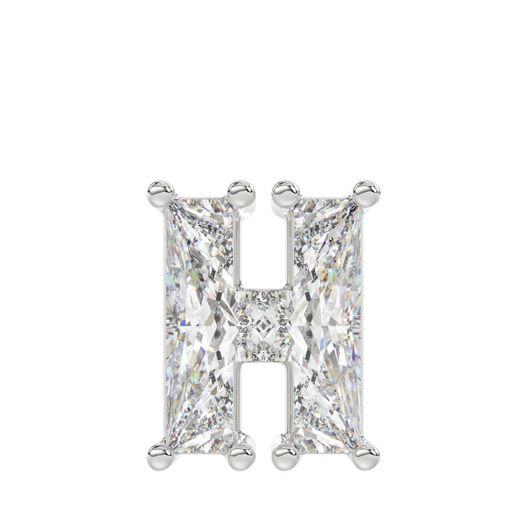 10K WHITE GOLD 1 1/3CT FANCY CUT ALPHABET DIAMOND LADIES PENDANT WITH CHAIN